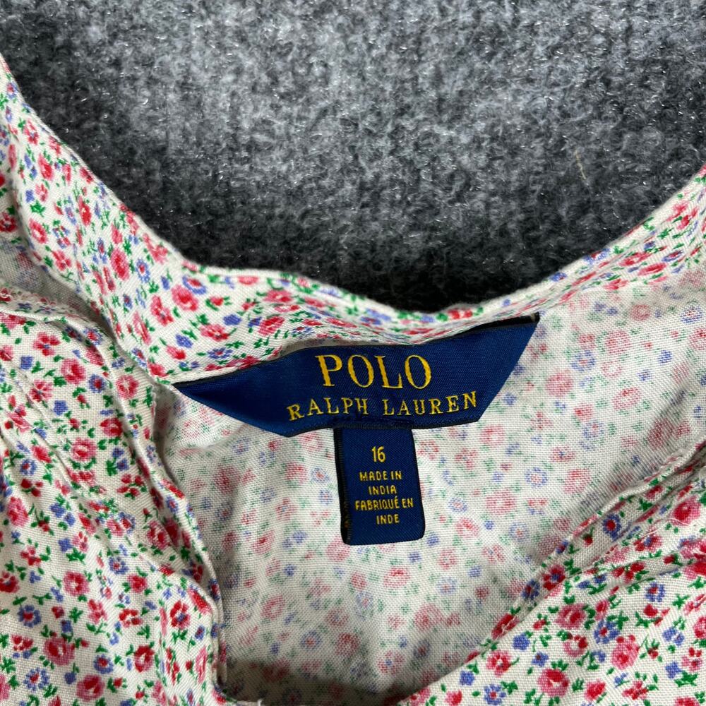 Polo Ralph Lauren Dress Womens Size 16 Floral Button Front Cottagecore - Picture 4 of 6